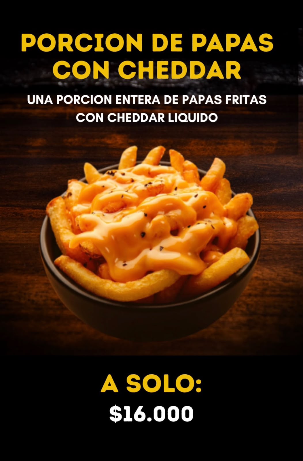 Papas con cheddar